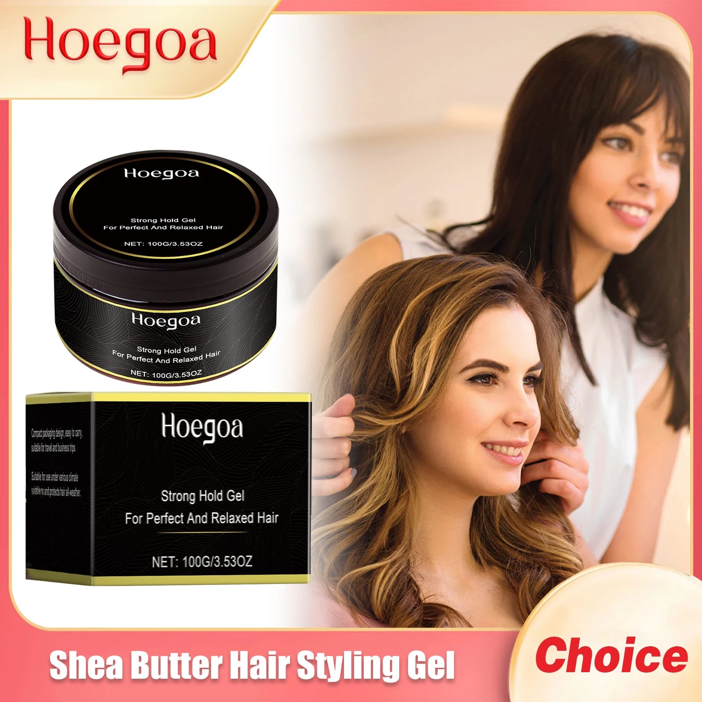 Hoegoa Shea Butter Hair Styling Gel | Strong Hold Edge Control