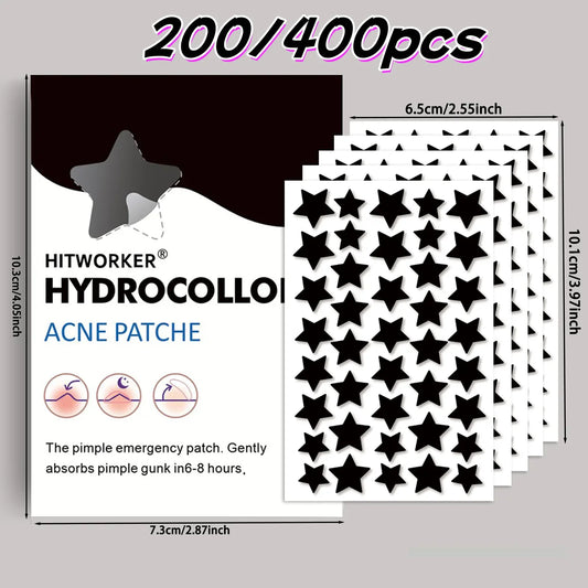 Black Star Hydrocolloid Acne Patches 200/400 Pcs – Ultrathin Hydrocolloid Acne Patch Oasis Select