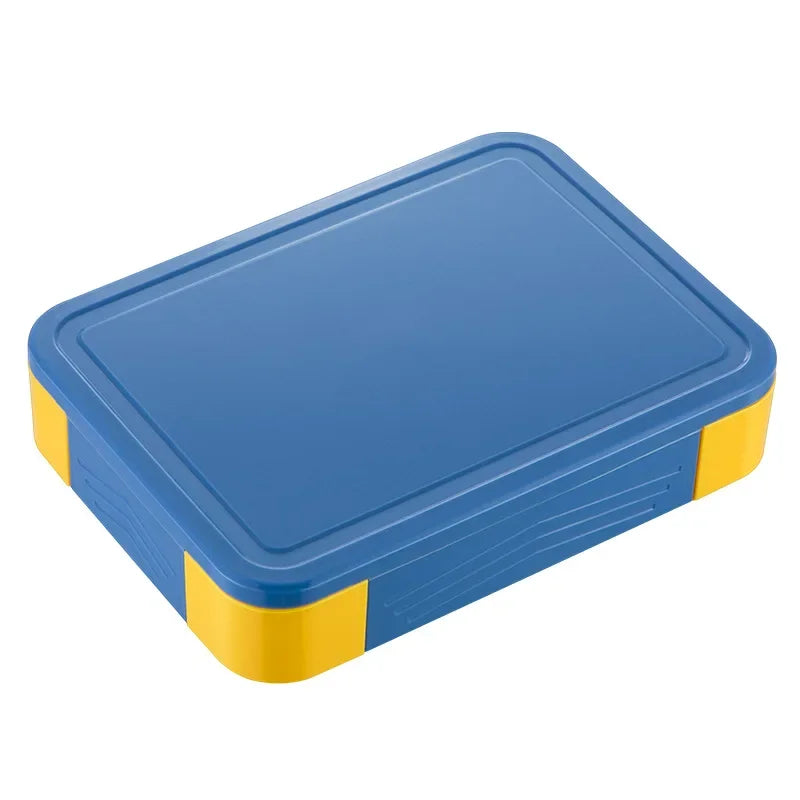 1330ML Bento Box Adult Lunch Containers with 6 Compartment for Adults/Kids/Toddler With Tableware Sauce Lunch Box Peaceful Pleasures Health and Wellness Blue yellow 5 1|1330ml