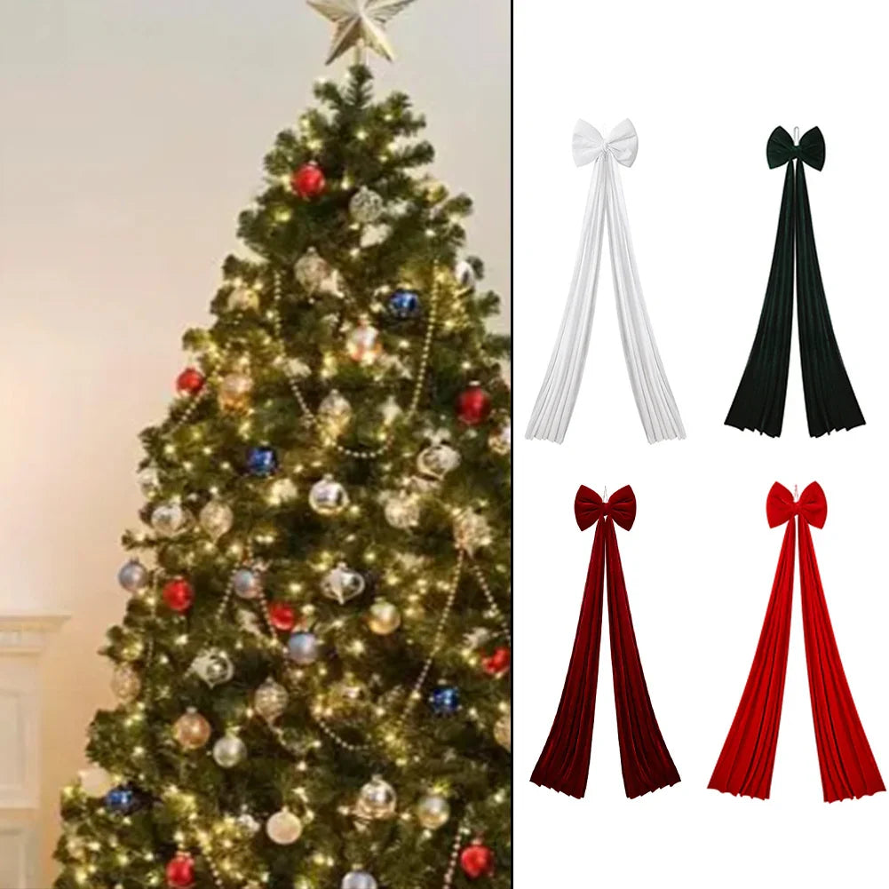 Large Velvet Christmas Bow for Tree, Garland & Table Decor