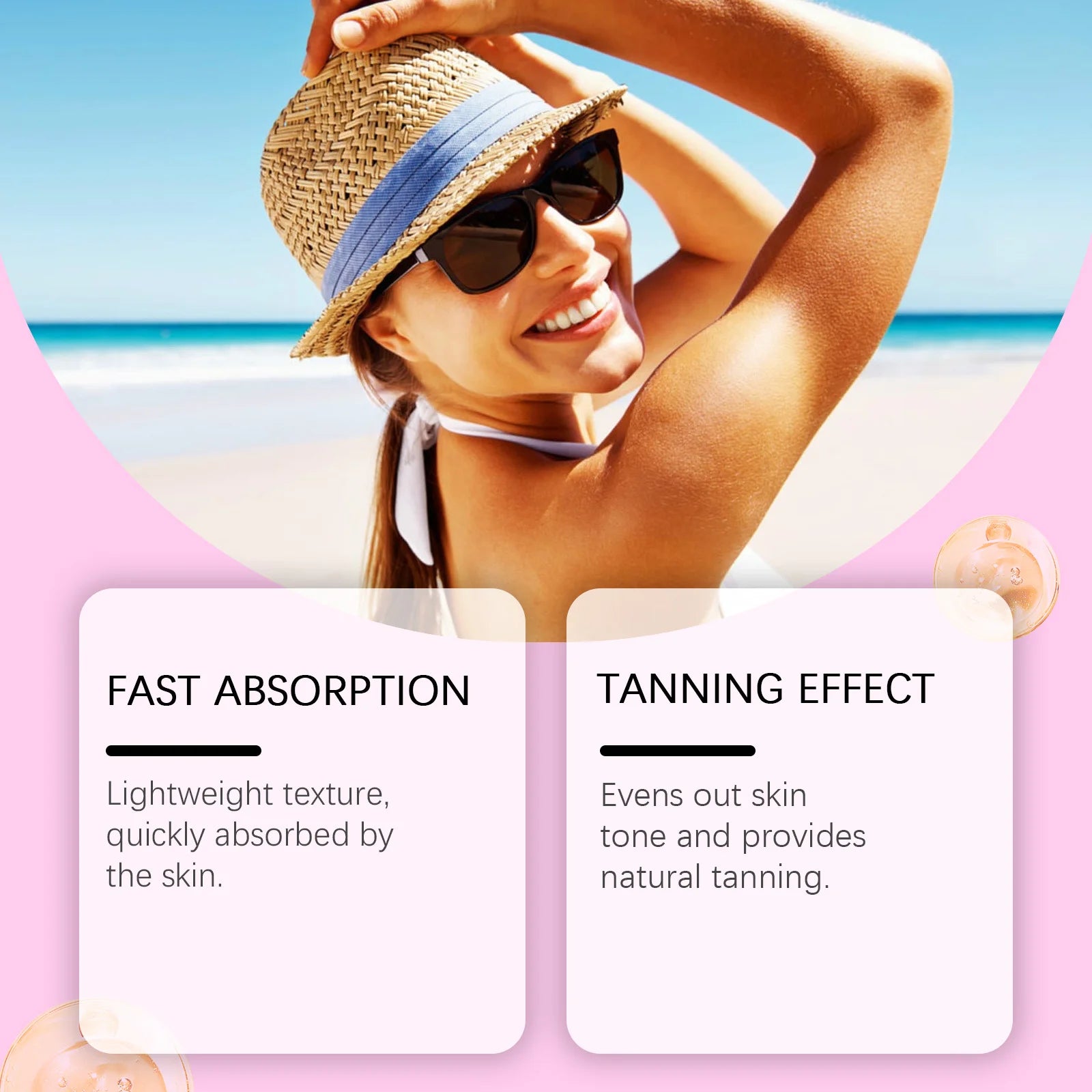 Moisturizing Tanning Gel Non-irritating Long Lasting Accelerator Skin Bronzing Repair Sunburn Body Natural Self-Tanning Lotion Peaceful Pleasures Health and Wellness
