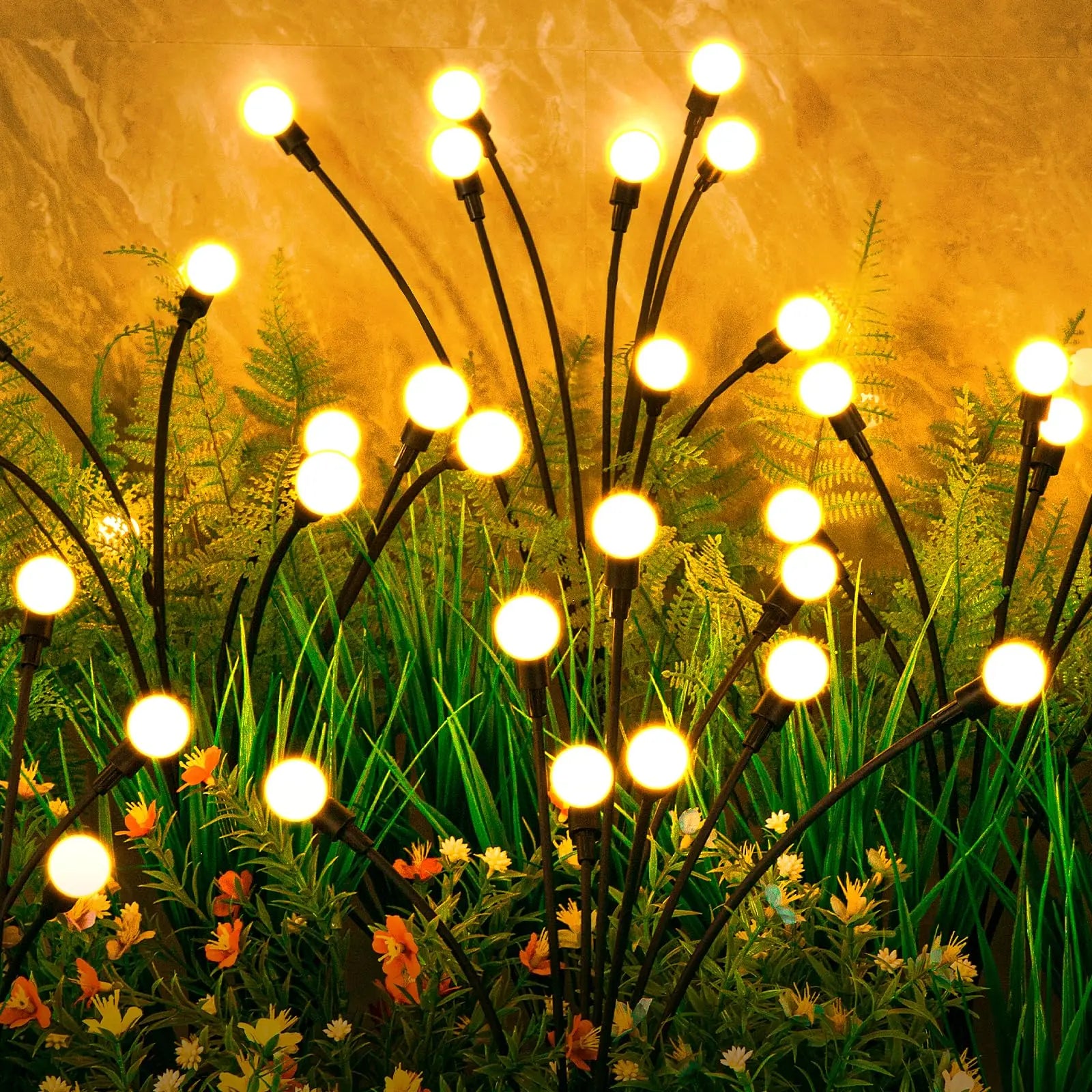10 Garden Ramadan Decoration Festival Lamp, Lights Solar Lawn Lamp Garden Lamp, LED Wind-driven FireflyGround Plug Lamp, Peaceful Pleasures Health and Wellness