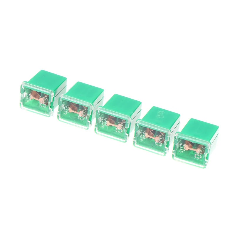 5pcs Mini Square Fuse Set 20A 30A 40A 50A 60A 70A 80A 90A Set Automotive Car Fuse With Plastic Box Assortment Auto Fuse Peaceful Pleasures Health and Wellness 40A