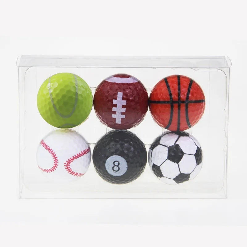 Pattern Printed 3-Layer Practice Golf Balls | Gift Collection Set