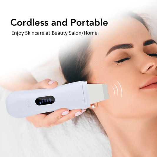 Ultrasonic Skin Scrubber Skin Spatula Ion Deep Face Cleaning 4 Modes Facial Lifting Ultrasonic Cleaner Peeling Skin Care Device Peaceful Pleasures Health and Wellness