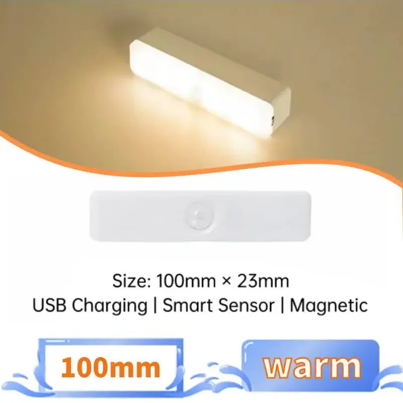 Motion Sensor LED Night Light – USB Rechargeable Cabinet Light
