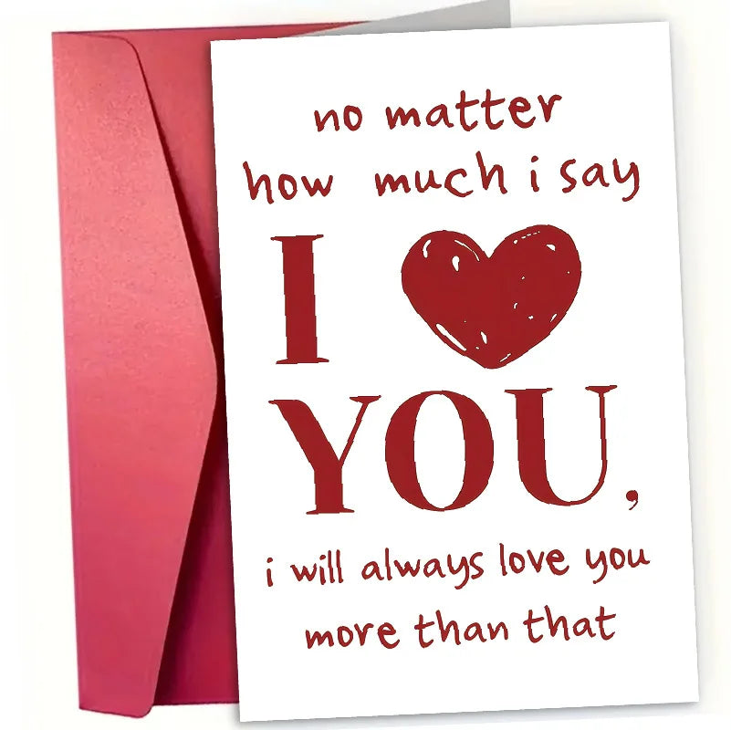 1 set Valentine's Day Greeting Cards Flower Shops Handwritten Flowers Baking Confession Souvenir Cards Instagram Style Peaceful Pleasures Health and Wellness Red 10x15cm