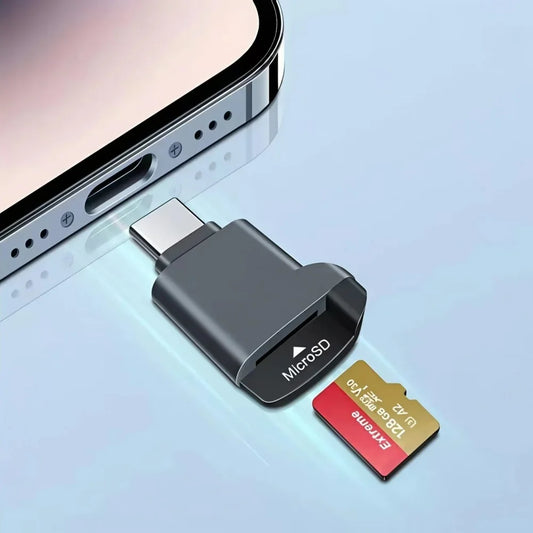 USB-C MicroSD TF Card Reader for iPhone 17/16/15 & Samsung