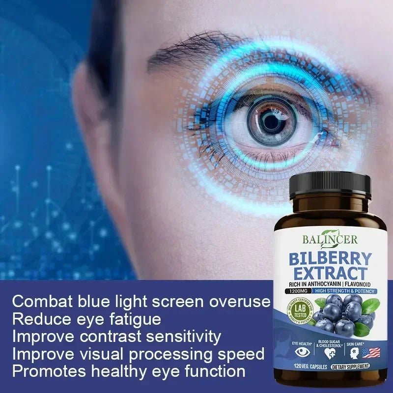 Bilberry Extract Supplement, Helps Maintain Eye and Vision Health, Anti-aging, Promotes Brain Health, Protects Vision Health Peaceful Pleasures Health and Wellness