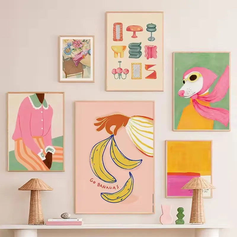 Abstract Fashion Girl Dog Canvas Wall Art Print | Home Decor Canvas Wall Art Print Peaceful Pleasures Health and Wellness