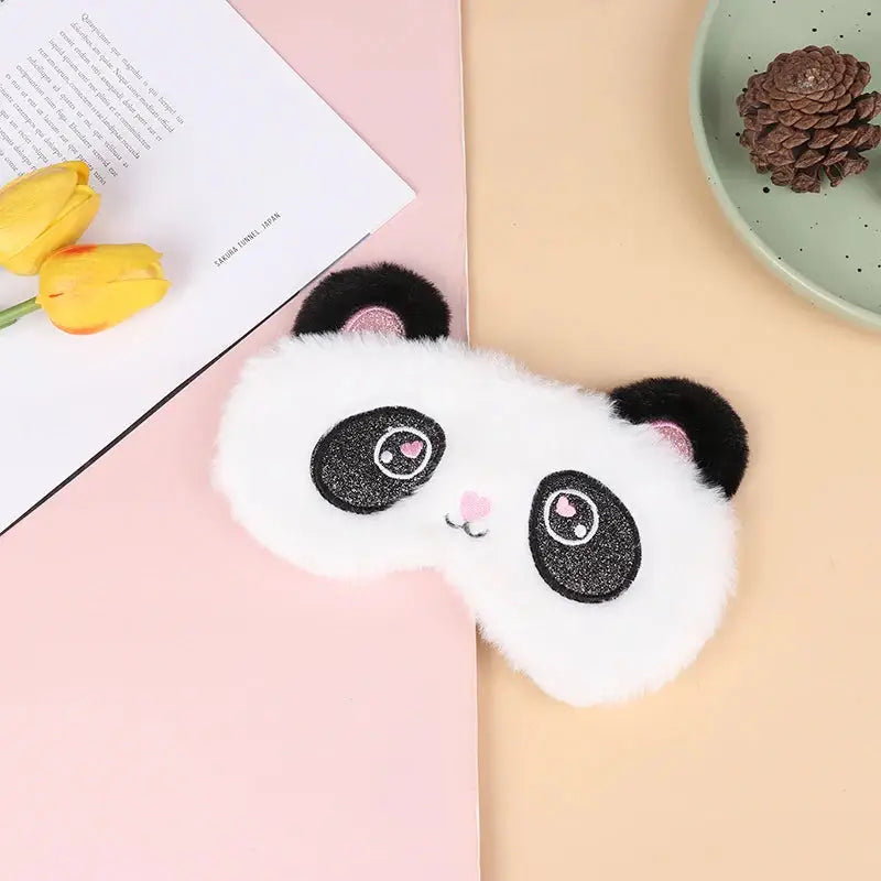 Grey Cat Eye Mask for Sleep and Travel Comfort Peaceful Pleasures Health and Wellness panda