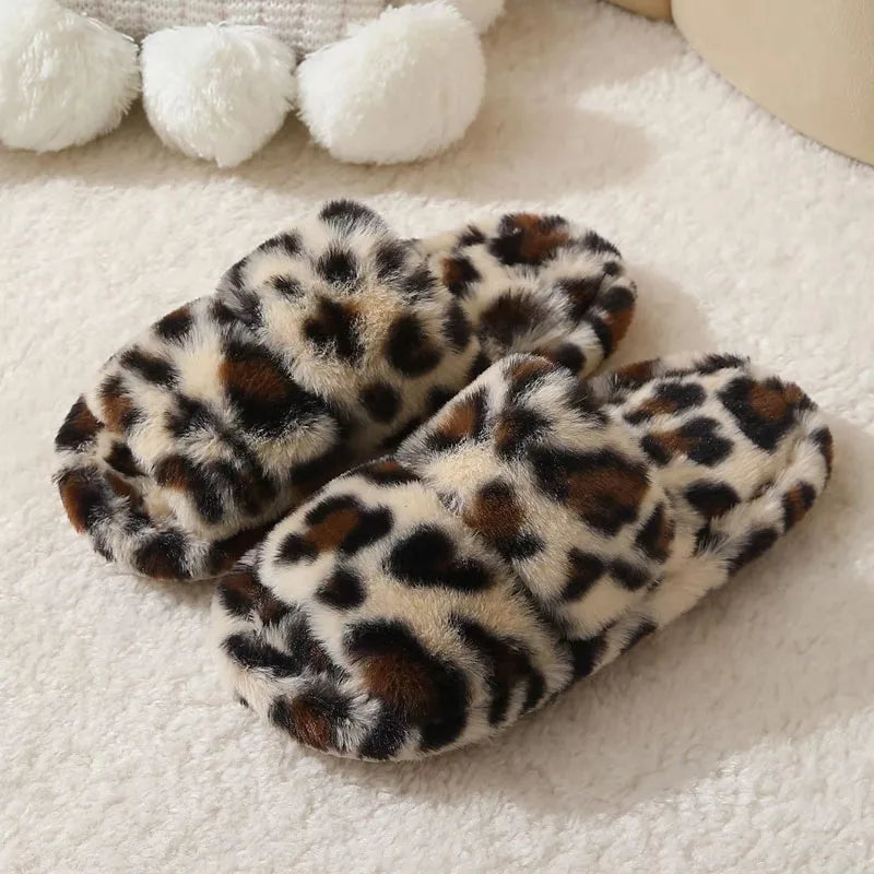 Women's Fluffy Fur Slippers | Open Toe Non-Slip House Slides