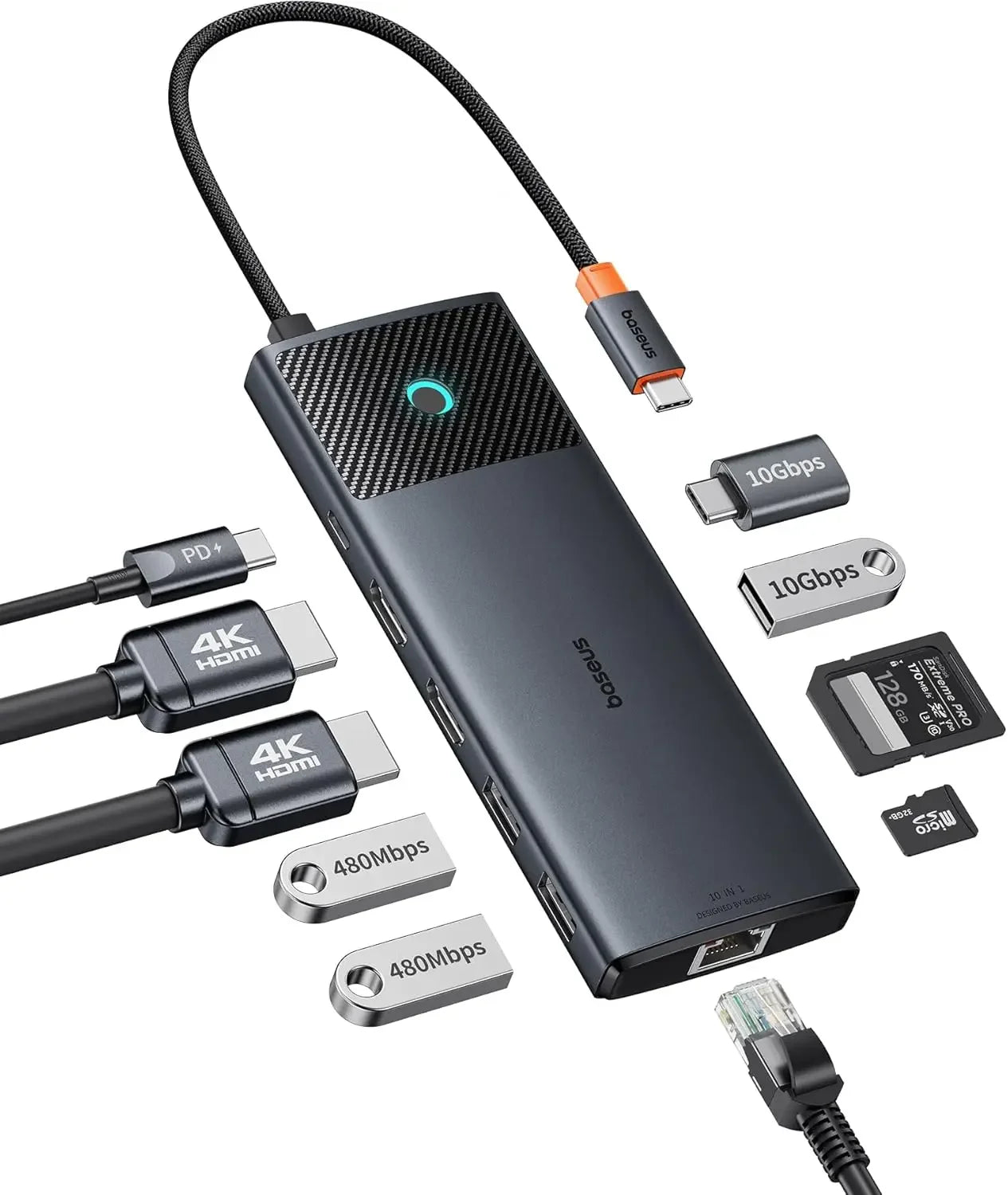 10-in-1 USB-C Docking Station with Dual 4K HDMI, 10Gbps Ports, PD 100W Charging for Laptops Peaceful Pleasures Health and Wellness United States