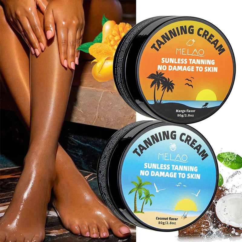 MELAO Sunless Self Tanning Cream – Men & Women, Coconut Oil