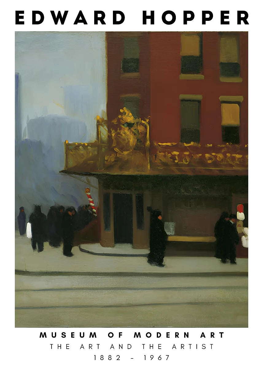 Edward Hopper Museum Exhibition Abstract Posters and Prints Canvas Painting Wall Art Picture for Living Room Home Decor Cuadros Peaceful Pleasures Health and Wellness DM89-7 40x60cm Unframed