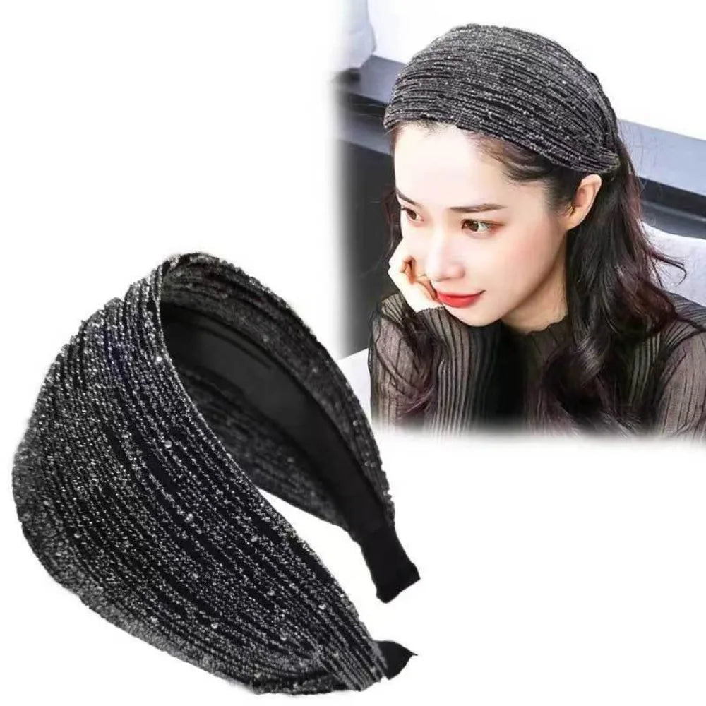Sparkling Rhinestone Wide Headband – Moon Star Party Hairband