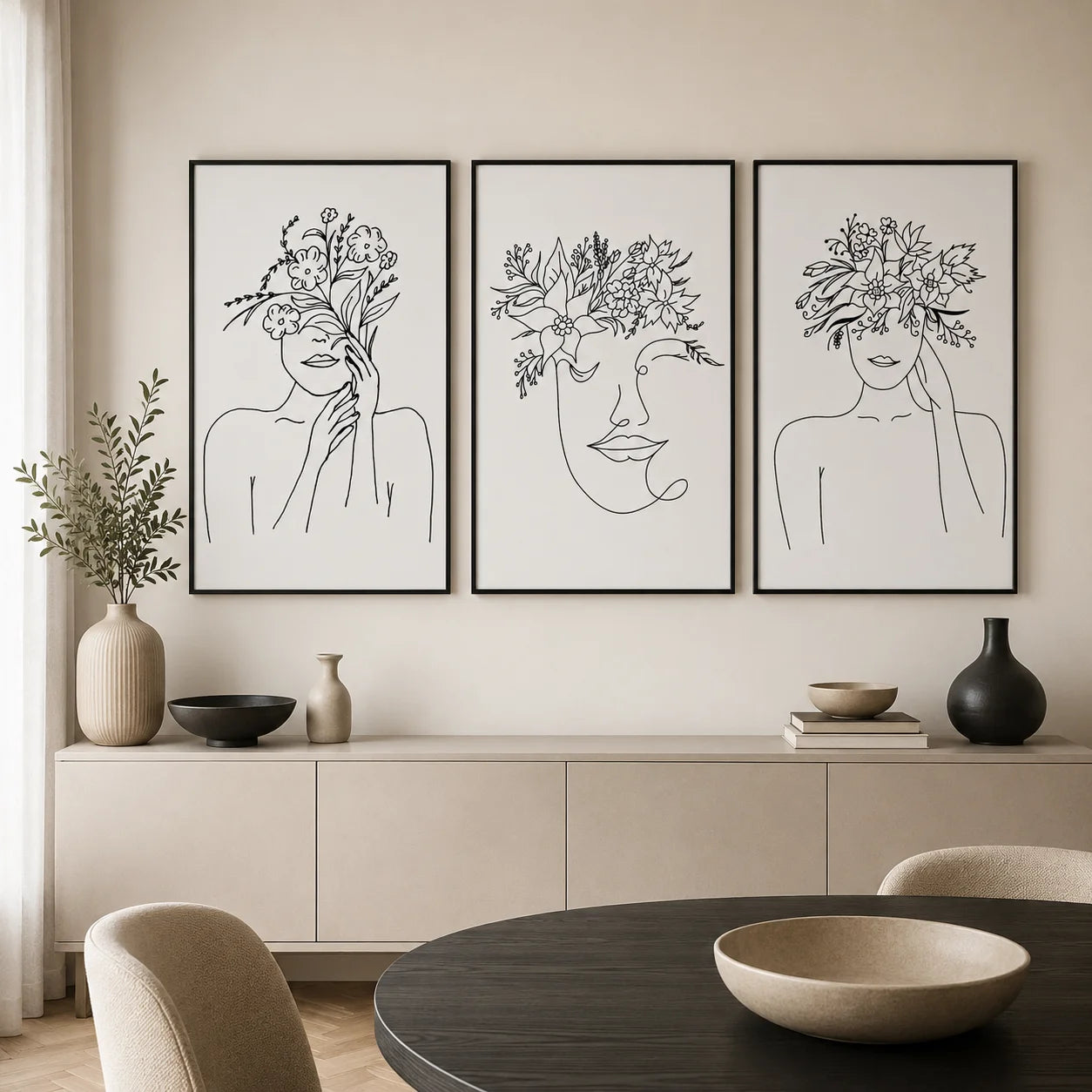 Black & White Abstract Canvas Wall Art | Modern Figure Poster Print Canvas Wall Art Peaceful Pleasures Health and Wellness