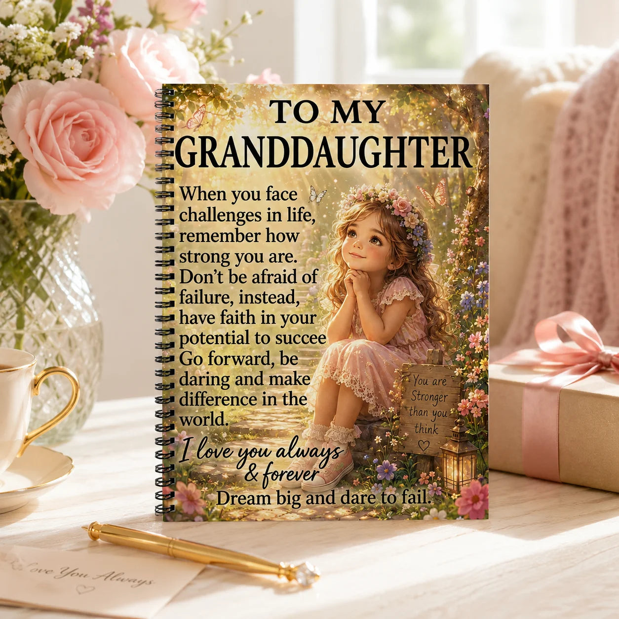 My Granddaughter Inspirational Notebook Filled Love Faith