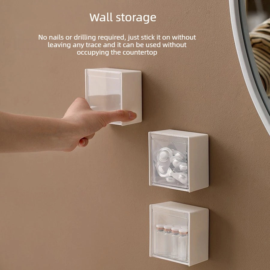 Wall-Mounted Cotton Pad Holder & Dispenser – Round Storage Jars for Cotton Balls & Pads (2 or 4 Pcs)