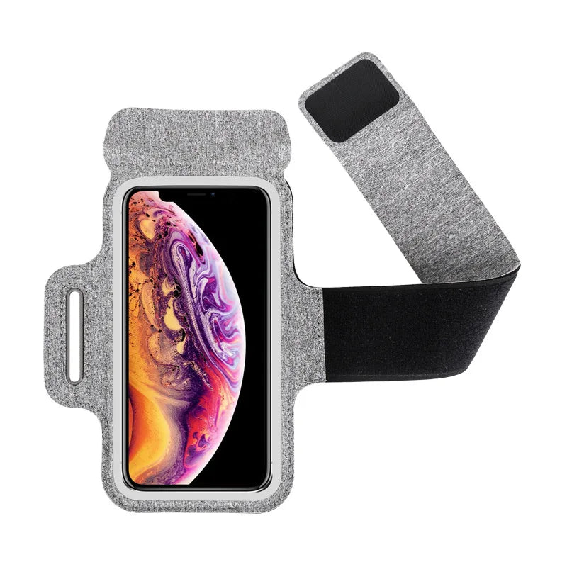 mini cell phone armband for run Sport bag women Cell phone running bag for mobile phone wrist stand for men Sports Accessories Peaceful Pleasures Health and Wellness Gray
