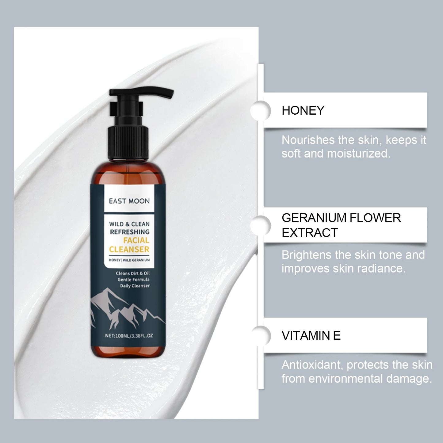 East Moon Men's Nourishing Face Cleanser – Oil Control 100ml