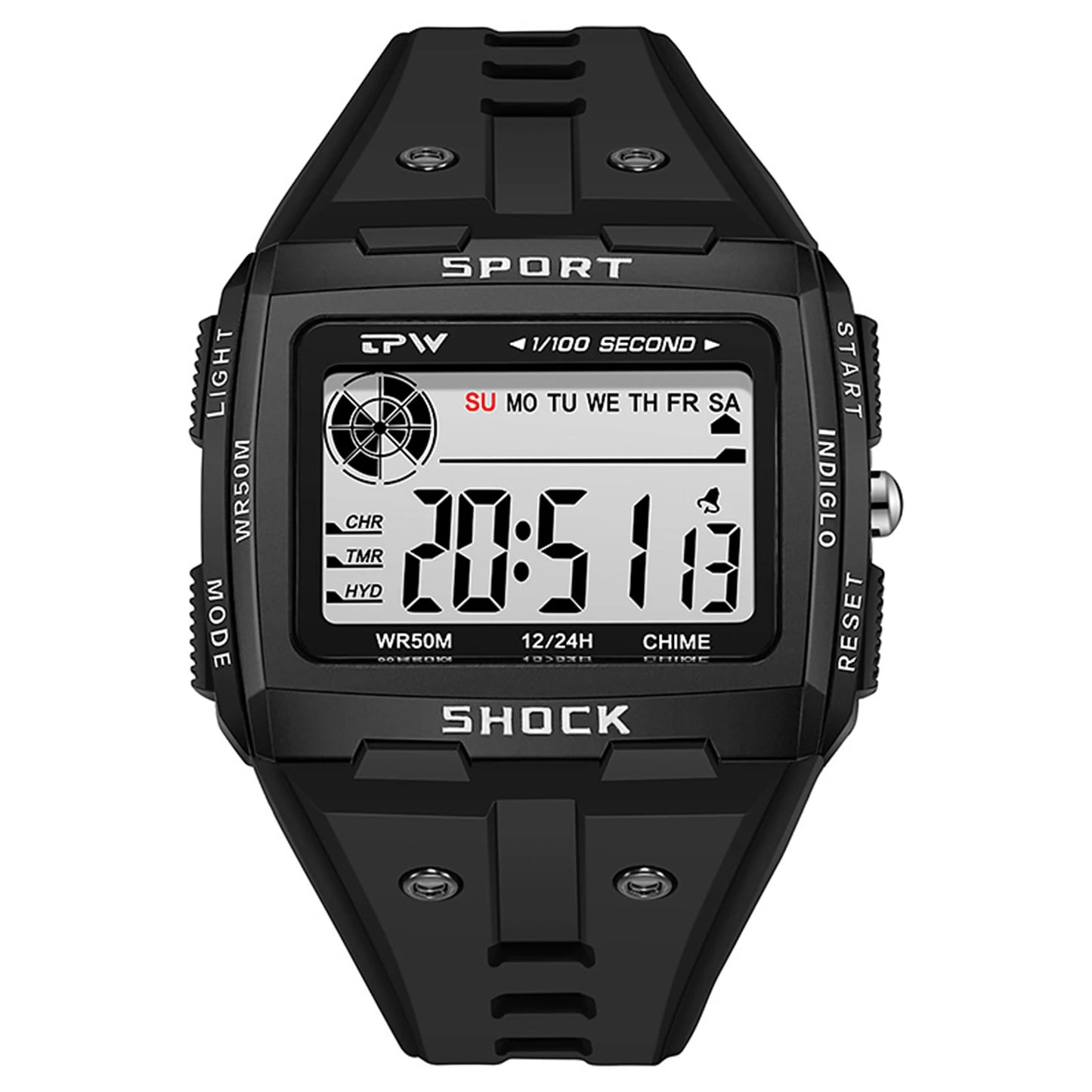 Waterproof Sports Wristwatch Multifunctional Student Alarm Clock Electronic Watch for Kids Boys Girls Gift Peaceful Pleasures Health and Wellness Black