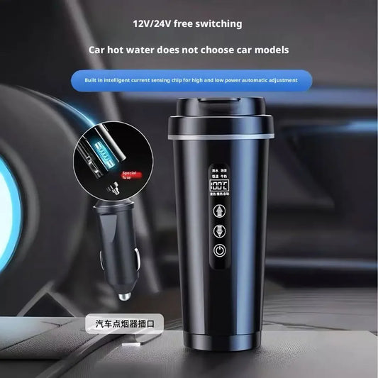 Portable Car Electric Kettle 12V 24V Universal Outdoor Travel Insulated Hot Water Pot Dual-Use Heater for Large & Small Vehicles Peaceful Pleasures Health and Wellness