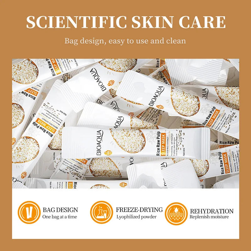 BIOAQUA Rice Pulp Sleeping Face Mask 30pcs – Anti-Aging