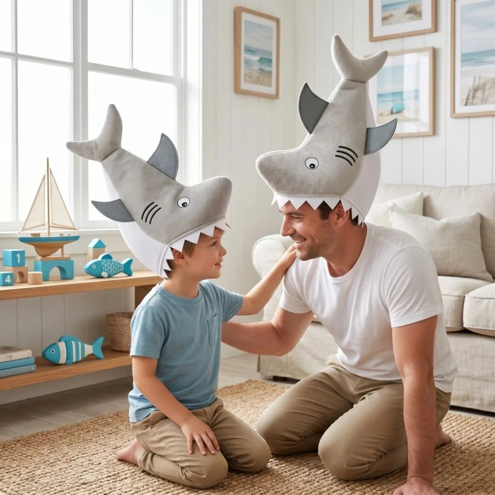Funny Shark Head Cover Hat | Unisex Halloween Party Costume