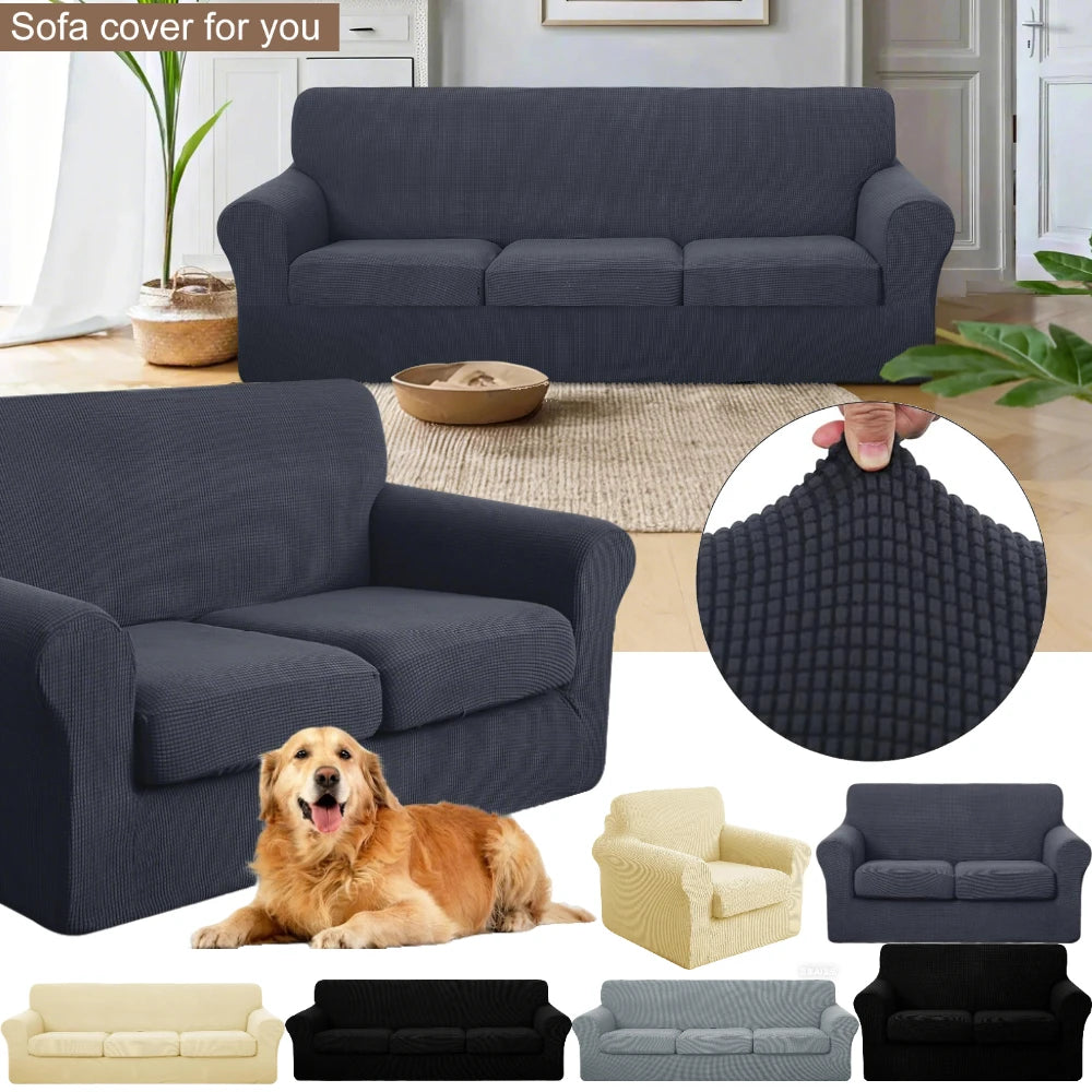2/3/4/5 Piece Sofa Covers for 1/2/3/4 Cushion Couch Slipcover Soft Stretch Furniture Covers for Dogs Non Slip Sofa Protector Peaceful Pleasures Health and Wellness