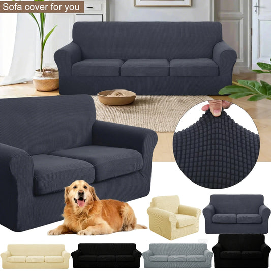 2/3/4/5 Piece Sofa Covers for 1/2/3/4 Cushion Couch Slipcover Soft Stretch Furniture Covers for Dogs Non Slip Sofa Protector Peaceful Pleasures Health and Wellness
