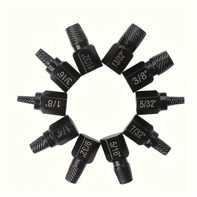 Screw Extractor Alloy Steel Damaged Remover Metal Easy Out Drill Bits