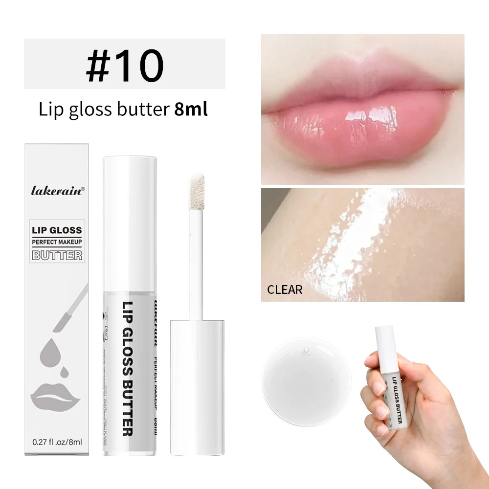 8ml Butter Non-stick Cup Gloss Lip Gloss Moisturizing Mirror Lip Gloss Lasting Color Lip glaze Dye Lip Liquid Makeup For Women Peaceful Pleasures Health and Wellness 10