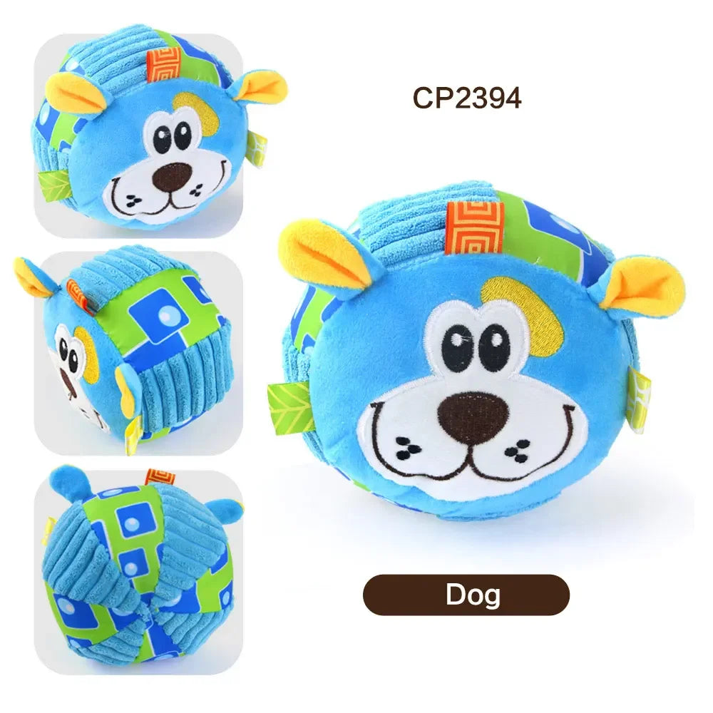 Plush Dog Voice Toys Balls Soft Fur Rattan Moving Ringtones Fun