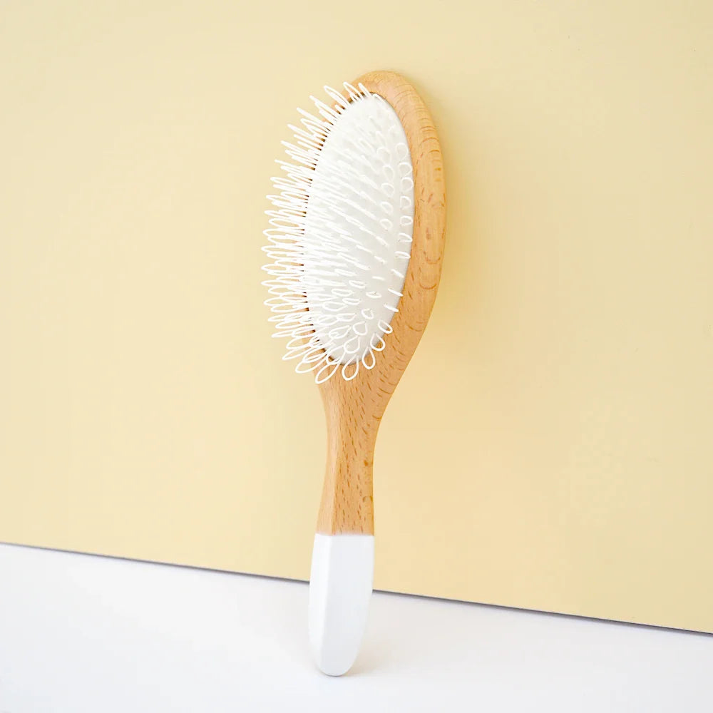 Natural Wood Air Cushion Hair Brush – Gentle Bristles