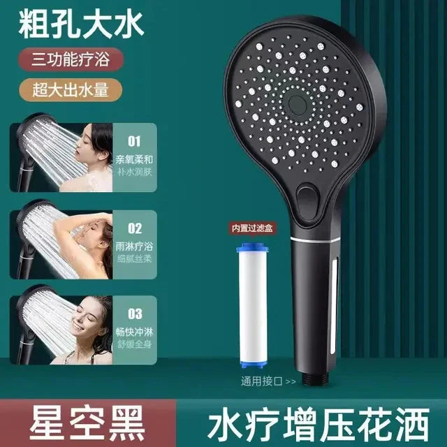 6-Mode High Pressure Handheld Shower Head with Filter & Stop