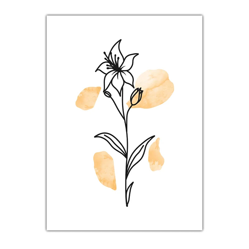 Botanical Floral Wall Art, Minimalist Flower Art Canvas Painting, Nordic Poster Prints for Living Room Bedroom Decor Peaceful Pleasures Health and Wellness 03 20x25cm No Frame China Mainland