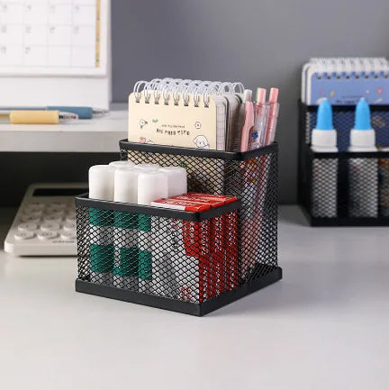 Metal Mesh Desk Pen Holder & Desktop Organizer
