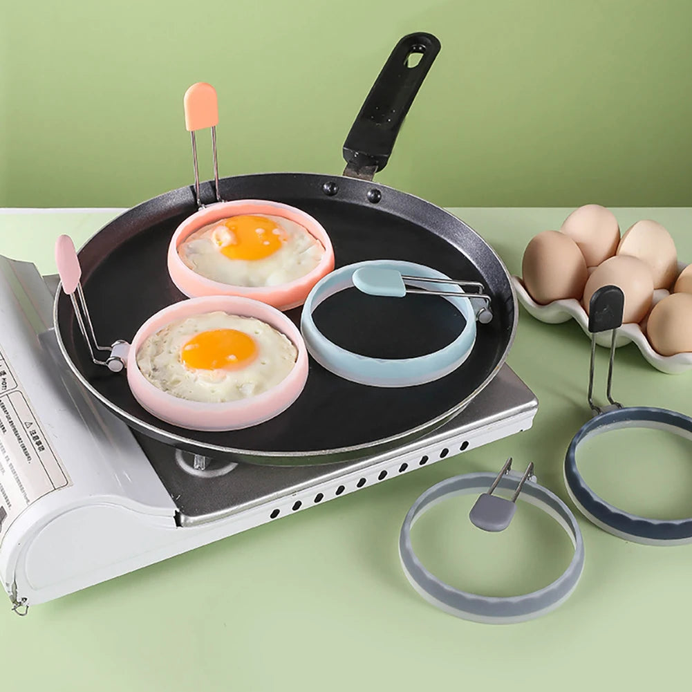 New Silicone Nylon Egg Ring Round Omelette Burger Patty Mold Translucent Frying Baking Practical Tool Sense of Ritual Egg Ring Peaceful Pleasures Health and Wellness