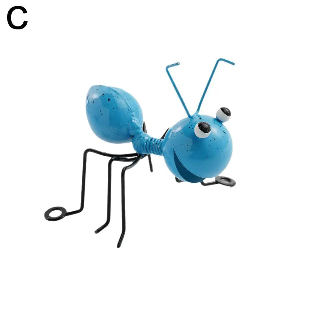 Cute Ant Statue Garden Decor Figure Stand Ant for Outdoor Yard Lawn Decoration Iron Ant Sculpture Home Desktop Decoration Peaceful Pleasures Health and Wellness Blue1