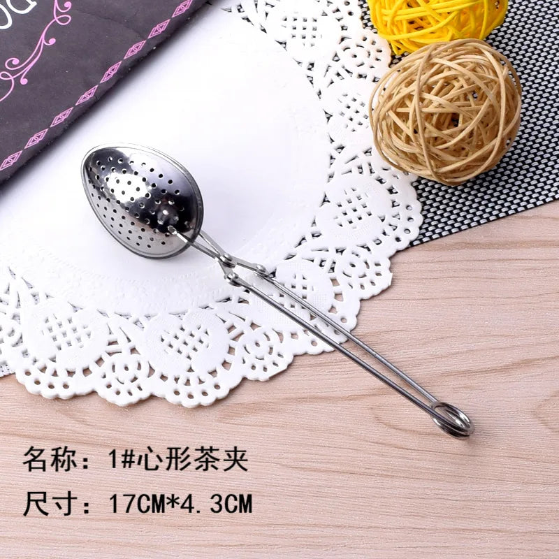 New stainless steel heart-shaped tea tongs/infuser/strainer - tea accessories for home tea ceremony Peaceful Pleasures Health and Wellness B