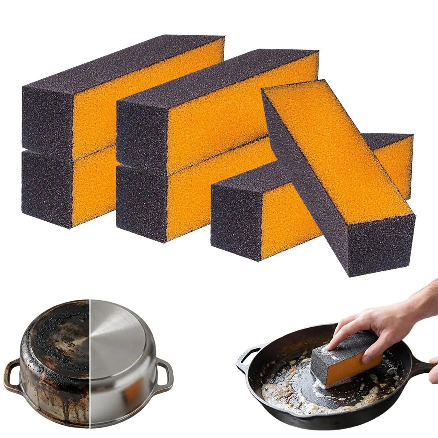 6-Pack Carborundum Emery Scrub Sponges | Heavy-Duty Cleaner