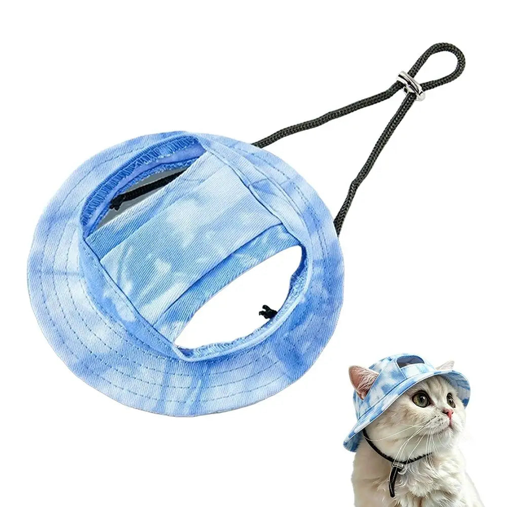 Tie Dye Pet Sun Hat with Ear Holes | Dogs & Cats | Adjustable