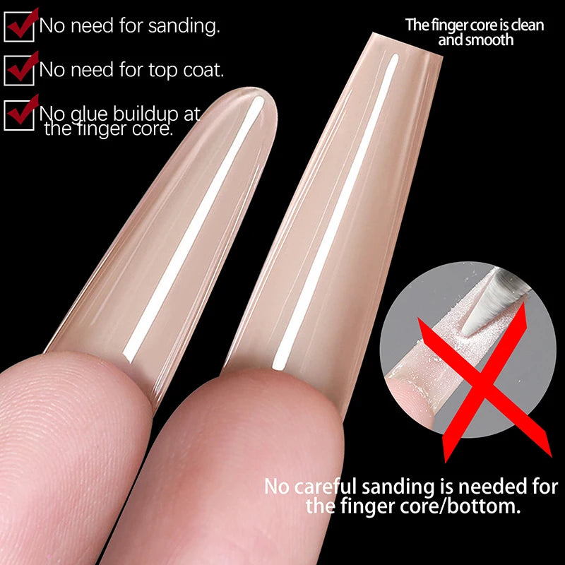 240pcs/Box Sandwich Dual Nail Forms Oval Nail Extension Forms Top Form Bottom Form For Quick Nail Extensions Peaceful Pleasures Health and Wellness