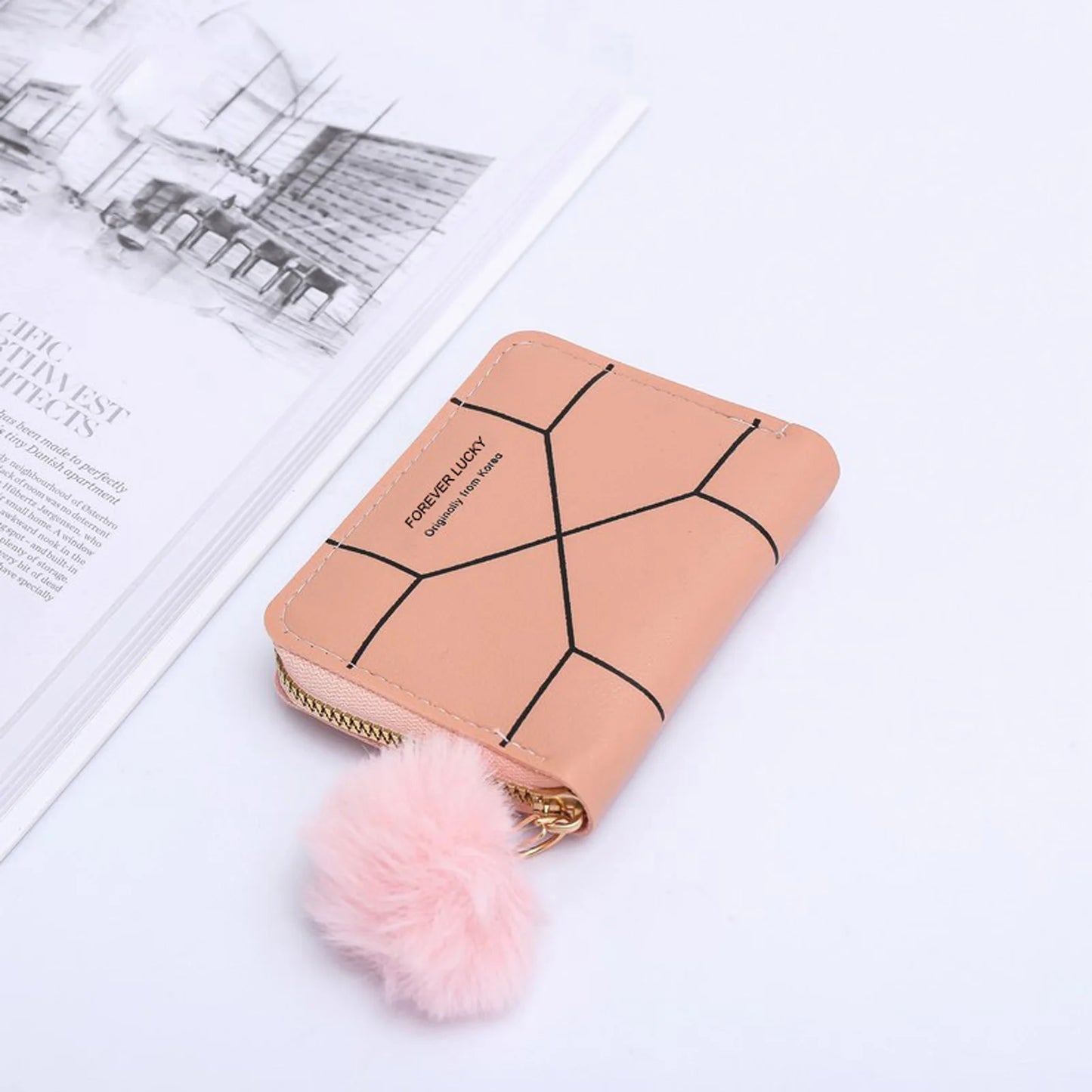 Women Minimalist Short Wallet with Smooth Feel Premium PVC Material Suitable for Daily Casual Activities Peaceful Pleasures Health and Wellness