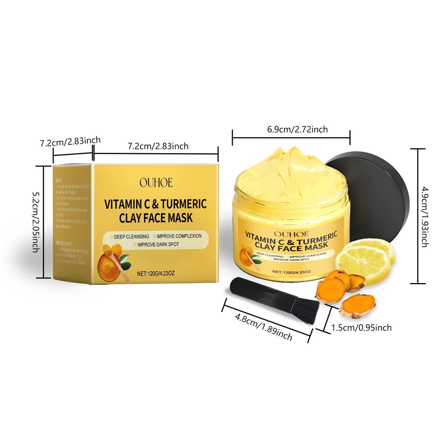 Vitamin C Turmeric Clay Mud Mask – Deep Cleanse & Brighten