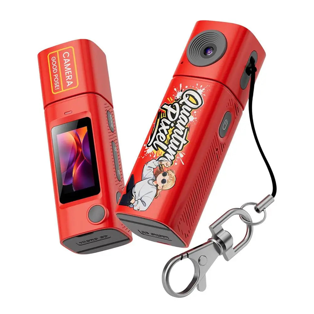 Thumb Sports Digital Camera HD Video Photo Student Mini Pocket Camera Outdoor Travel Vlog Recording Device Peaceful Pleasures Health and Wellness Red