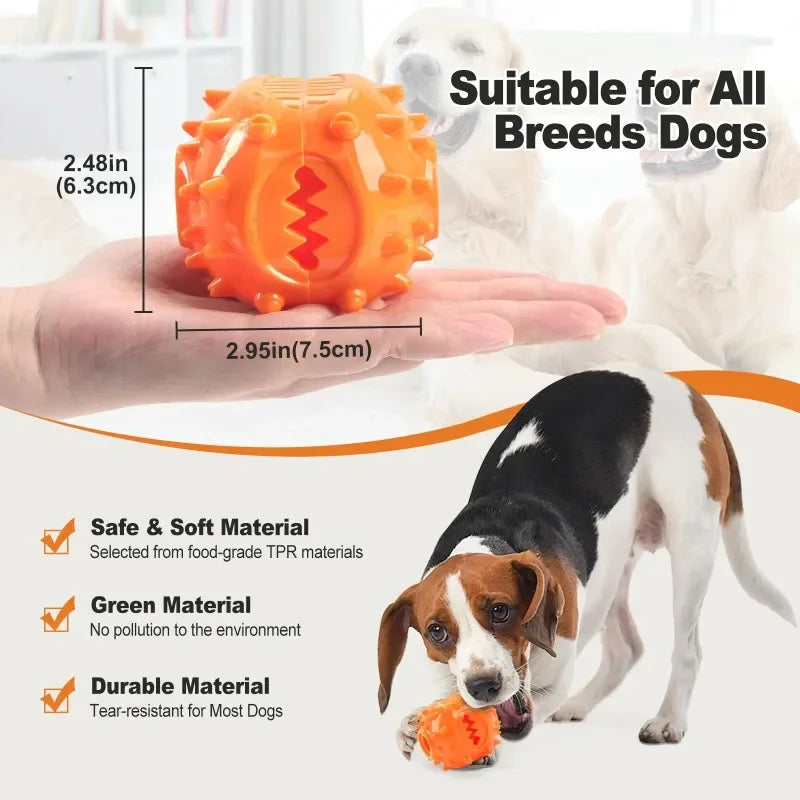 Dog Treat Dispensing Ball – Interactive Chew & Dental Toy
