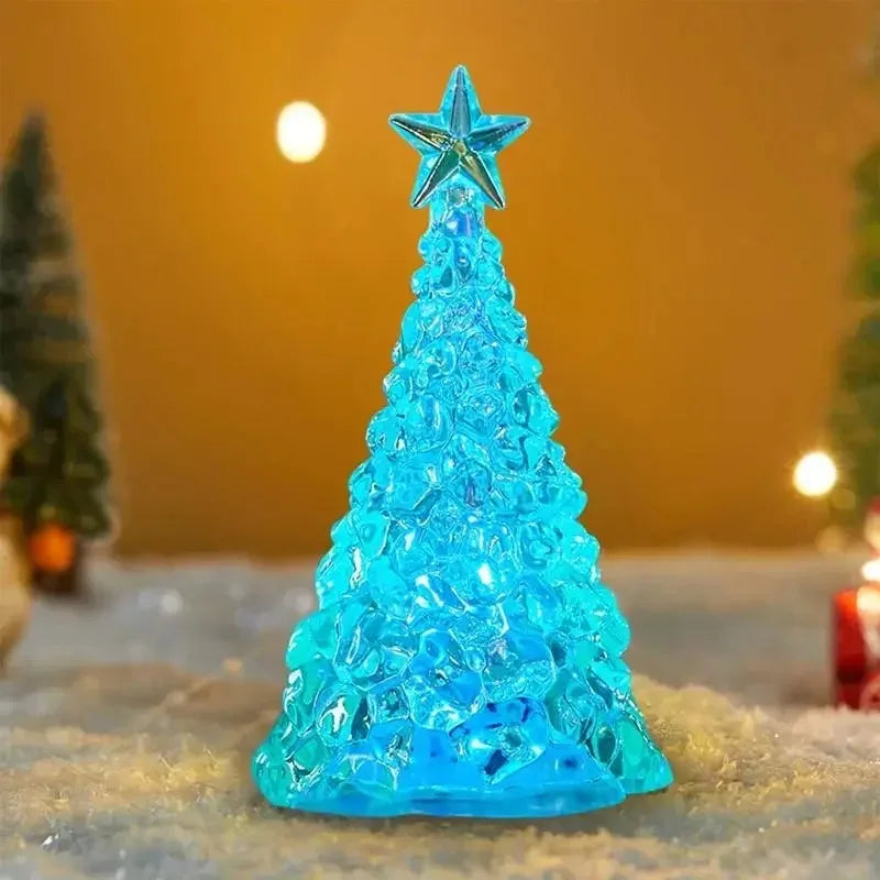Crystal Christmas Tree Night Light | Battery Powered Star Design