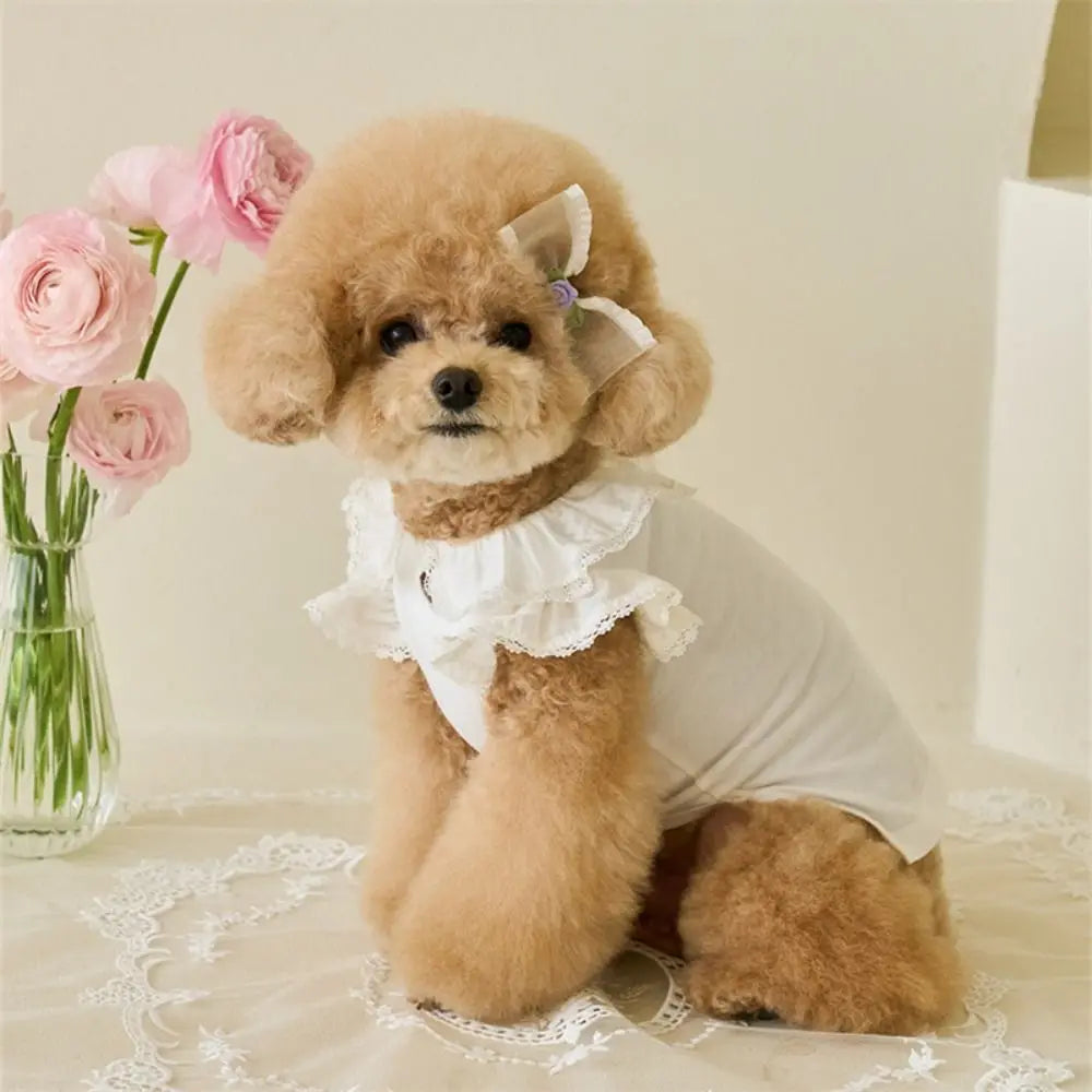 Cute Rose Flower Dog Dress – Breathable Summer Pet Vest